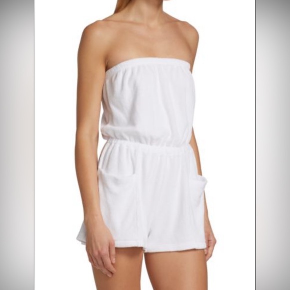 NWT RED SAKS FIFTH AVENUE Striped Strapless Romper - Picture 4 of 9